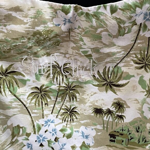Surf Chick Womens Summer Dress Size Medium Hawaiian Palm Print - Picture 2 of 8